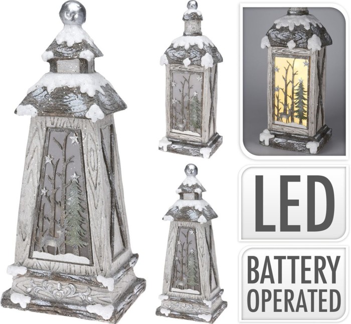 Laterne mit 3D Effekt 60cm LED silber APF477480